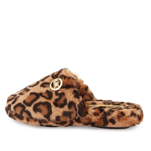 Leopard MK Jet Set Faux-Fur Slippers - Picture 3 of 4